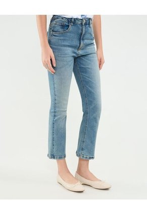 Jean Cropped Flare   Para Mujer Azul Patprimo