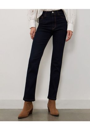 Jean Jean Femenino Straight Tono Raw  Para Mujer Azul Patprimo