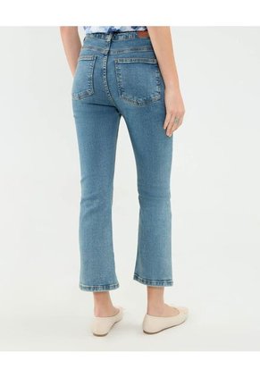 Jean Cropped Flare   Para Mujer Azul Patprimo