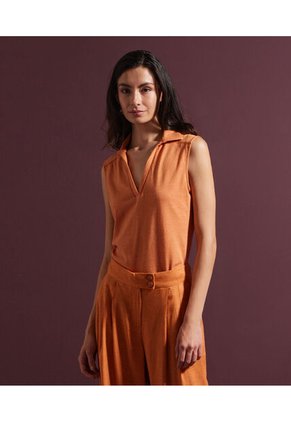 Polo Para Mujer Manga Sisa Color Naranja Marca Patprimo #30110429