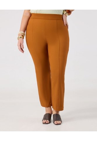 Pantalón Con Costuras Frontales  Curvy  Para Mujer Naranja Patprimo Patprimo