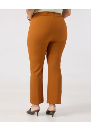 Pantalón Con Costuras Frontales Curvy Para Mujer Naranja Patprimo