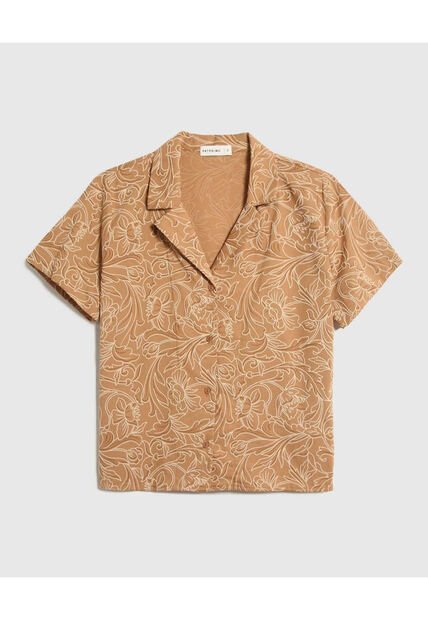 Camisa Para Mujer Manga Corta Color Café Marca Patprimo #30010727