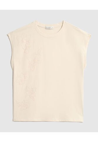 Camiseta Para Mujer Manga Sisa Cuello Redondo Color Beige Marca Patprimo #30093796 Patprimo