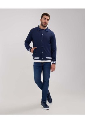 Chaqueta Bomber  Para Hombre Azul Patprimo