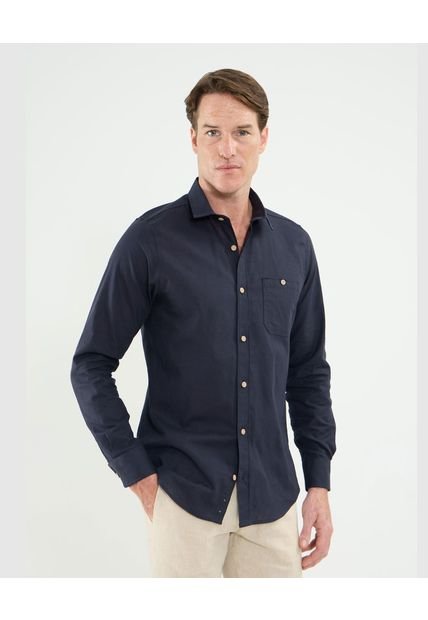 Camisa Para Hombre Manga Larga Con Bolsillo Cuello Casual C Color Azul Marca Patprimo #44013118