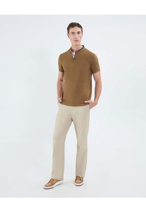 Polo Para Hombre Cuello Mao Sin Bolsillo Color Café Marca Patprimo #44112738