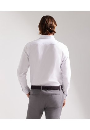 Camisa Para Hombre Manga Larga Sin Bolsillo Cuello Italiano Color Blanco Marca Patprimo #44012582