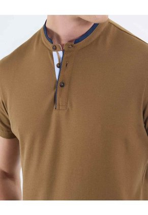 Polo Para Hombre Cuello Mao Sin Bolsillo Color Café Marca Patprimo #44112738