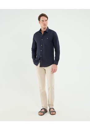 Camisa Para Hombre Manga Larga Con Bolsillo Cuello Casual C Color Azul Marca Patprimo #44013118