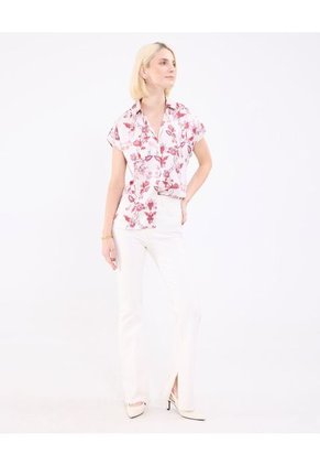 Camisa Para Mujer Manga Corta Color Crema Marca Patprimo #30010711