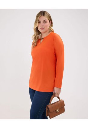 Camiseta Para Mujer Manga 3/4 Color Naranja Marca Patprimo #14091396