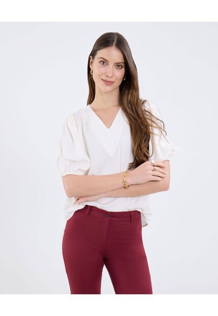 Blusa Para Mujer Manga Corta Color Blanco Marca Patprimo #30123564