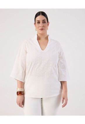 Blusa  Para Mujer Manga 3/4 Color Blanco Marca Patprimo #14121413