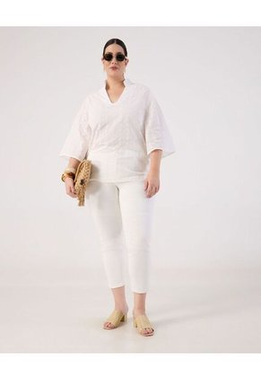 Blusa  Para Mujer Manga 3/4 Color Blanco Marca Patprimo #14121413