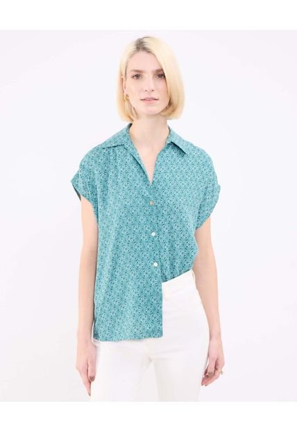 Camisa Para Mujer Manga Corta Color Verde Marca Patprimo #30010685