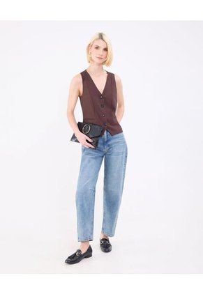 Chaleco Para Mujer Plano Color Café Marca Patprimo #30250041