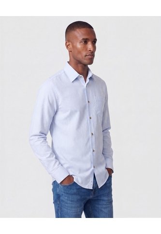 Camisa Manga Larga Con Bolsillo Para Hombre  Para Hombre Azul Patprimo Patprimo