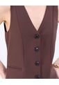Chaleco Para Mujer Plano Color Café Marca Patprimo #30250041 de Patprimo