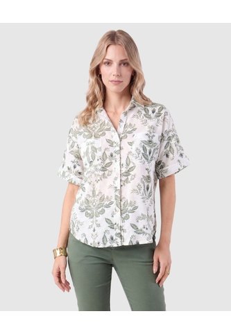 Camisa Manga Corta Con Bolsillos Mujer  Para Mujer Verde Patprimo Patprimo