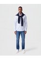 Camisa Manga Larga Con Bolsillo Para Hombre  Para Hombre Azul Patprimo de Patprimo