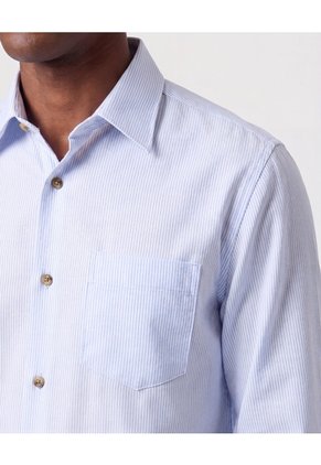 Camisa Manga Larga Con Bolsillo Para Hombre  Para Hombre Azul Patprimo