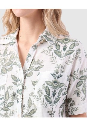 Camisa Manga Corta Con Bolsillos Mujer  Para Mujer Verde Patprimo