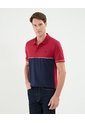Polo Cuello Tejido Con Bloque De Color Para Hombre  Para Hombre Rojo Patprimo de Patprimo