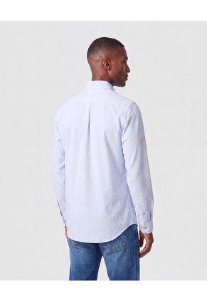 Camisa Manga Larga Con Bolsillo Para Hombre  Para Hombre Azul Patprimo