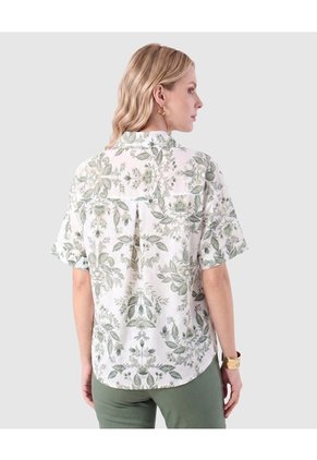 Camisa Manga Corta Con Bolsillos Mujer  Para Mujer Verde Patprimo