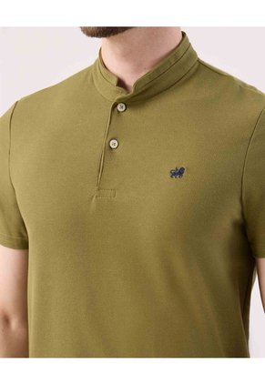 Polo Unicolor Con Bordado  Para Hombre Verde Patprimo