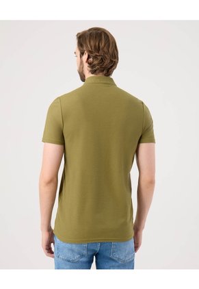 Polo Unicolor Con Bordado  Para Hombre Verde Patprimo