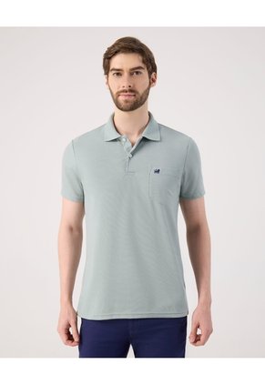 Polo Unicolor Con Bolsillo Para Hombre Verde Patprimo