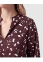 Blusa Estampada Con Cuello En V Para Mujer  Para Mujer Café Patprimo de Patprimo