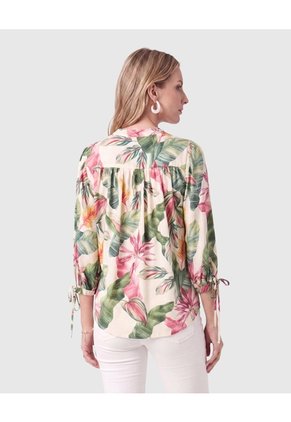 Blusa Con Mangas Ajustables Para Mujer  Para Mujer Crema Patprimo