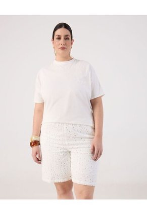 Camiseta  Para Mujer Manga Corta Cuello Redondo Color Crema Marca Patprimo #14091451