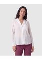 Camisa Mujer Manga Larga Con Solapa Y Bolsillo  Para Mujer Blanco Patprimo de Patprimo
