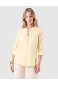 Blusa Con Bolsillos Frontales Para Mujer  Para Mujer Amarillo Patprimo de Patprimo