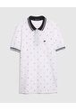 Polo Tejida Estampada  Para Hombre Blanco Patprimo de Patprimo