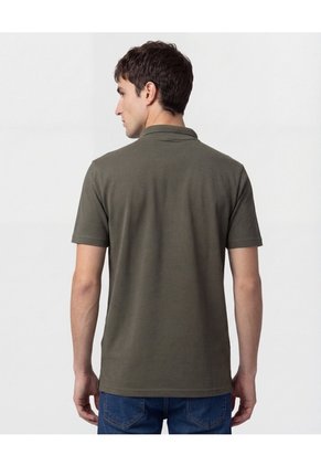 Polo Unicolor Con Bolsillo   Para Hombre Verde Patprimo