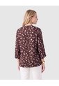 Blusa Estampada Con Cuello En V Para Mujer  Para Mujer Café Patprimo de Patprimo