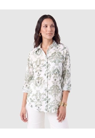 Camisa Mujer Manga Larga Con Estampado  Para Mujer Blanco Patprimo Patprimo
