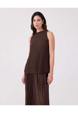 Blusa Para Mujer Manga Sisa Color Café Marca Patprimo #30123612 Patprimo