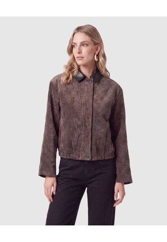 Chaqueta Mujer En Pana Con Cuello Contraste  Para Mujer Café Patprimo Patprimo