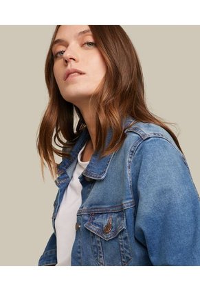 Chaqueta Para Mujer Trucker Color Azul  Marca Patprimo #30080372