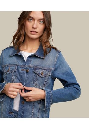 Chaqueta Para Mujer Trucker Color Azul  Marca Patprimo #30080372