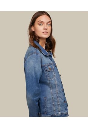 Chaqueta Para Mujer Trucker Color Azul  Marca Patprimo #30080372