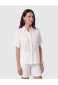 Camisa Mujer Manga Corta Con Botones Ocultos  Para Mujer Blanco Patprimo de Patprimo