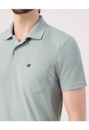 Polo Unicolor Con Bolsillo Para Hombre Verde Patprimo