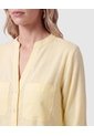 Blusa Con Bolsillos Frontales Para Mujer  Para Mujer Amarillo Patprimo de Patprimo